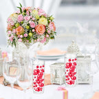 200PCS Watermelon Red Faux Pearls Beads for Centerpiece Vases, Vase Filler Faux Pearls, No Holes Filler Beads for Party Anniversary Birthday Wedding Table Decor, 10/14/20/30mm