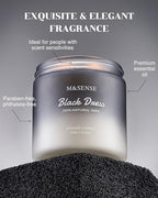 M&SENSE Vanilla Leather Scented Candles for Men, 11.6oz 2 Wick 70 Hours Long Lasting Soy Wax for Home Scented, Highly Scent Black Luxury Candles Home Fragrance Holiday Gifts for Him