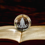 3D The Blessed Virgin Mary Crystal Ball Laser Etched Our Lady of Guadalupe Glass Sphere Statue Mother Mary Christian Catholic Religious Easter Gifts