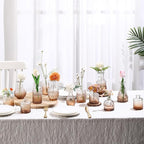 Bud Vases in Bulk 30, Glass Vases for Centerpieces, Small Vases for Flowers, Small Flower Vases for Centerpieces, Mini Vintage Vases, Amber Bud Vase for Wedding Table Decor