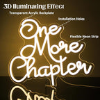 One More Chapter Neon Sign Read Books Neon Light Warm White Letter LED Signs for Wall Read Neon Lights Signs for Bedroom Study Reading Room Library Bookstore Classroom Decor Bookish Gifts