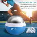 Cryosphere Cold Massage Roller Ball - 2.8 Inches Cryosphere Cold Roller for 6 Hour Cold Massage, Detachable Rolling Ball, Ice Roller Cryoball for Deep Tissue Massage, White and Blue