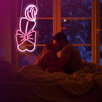 Bow Lady Neon Sign, Neon Signs for Wall Decor Neon Pink LED Signs Room Neon Light Up Signs Home Decor for Bedroom Club Party Bar Shop USB Operated