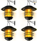 Otdair Solar Wall Lantern Outdoor, Flickering Flames Solar Sconce Lights Outdoor, Hanging Lamps Wall Mount for Front Porch, Patio and Yard, 4 Pack