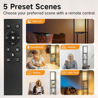 OUTON Floor Lamp with Shelves, Dimmable Shelf Floor Lamp with Remote, 1USB & 1 Type C Ports, 1 Power Outlet, Modern Standing Lamp with 4 Color Temperature for Living Room, Bedroom, Matte Black