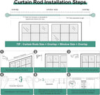 2 Pack Black Curtain Rods for Windows 28 to 48 Inch,1'' Diameter Drapery Rods with Leaf Pattern Finials,Decorative Adjustable Heavy Duty Curtain Rods Set,18-60''