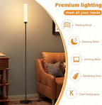 Ambimall LED Floor Lamp with Remote Control, 65" Standing Lamp with Stepless Adjustable 3000K-6500K Colors & 5%-100% Brightness, Foot Switch(Black)