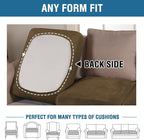 H.VERSAILTEX Velvet Stretch Couch Cushion Cover Plush Cushion Slipcover for Chair Cushion Furniture Protector Seat Cushion Sofa Cover (1 Piece Armchair Cushion Covers, Bronze Brown)