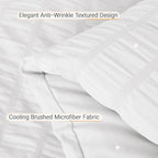 MUXHOMO 7 Pieces King Comforter Set, Seersucker Bed in a Bag King Size, All Season Luxury Bedding Set with Comforter, Flat Sheet, Fitted Sheet, Pillowcases & Shams, White