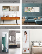 Unbreakable Full Length Wall Mirror,Mirrors for Bedroom,Over The Door Mirror,4 Pcs 12"x12",Shatterproof Plexiglass Acrylic,Long Closet,Workout for Home Gym Body Mirrors for Bedroom