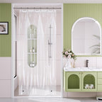 AmazerBath Stall Shower Curtain Liner, 36x78 Clear Shower Curtain Liner, Long Waterproof Plastic Shower Liner, Lightweight PEVA Shower Curtain with 2 Magnets and 6 Rustproof Metal Grommets