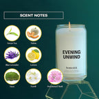 Homesick Scented Candles for Home (Evening Unwind) - 13.75 oz Long-Lasting Natural Soy Wax Blend Jar Candle Gifts for Women & Men, 60-80 Hours Burn Time - Notes of Valencia Orange, Melon & Moss