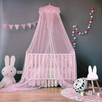 VISATOR Mosquito Net Bed Canopy for Girls,King Canopy Bed Curtains Queen Size from Ceiling,Dome Mosquito Netting Bed Tent Twin Girls Canopy Bed Decor for Baby Crib,Kid Bed and Adult Beds (Pink-Dome)