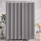AmazerBath Shower Curtain Liner, 72x78 Grey Shower Curtain Liner, Cute Plastic Shower Curtain Liners, Lightweight Waterproof PEVA Gray Shower Curtains for Bathroom with Magnets and 12 Grommet Holes