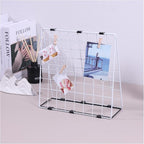 Photo Display Rack, Note Display Rack, Double-sided Photo Metal Rack, Suitable for Use As a Home Desk Photo Organizer, With 20 Wooden Clips, White