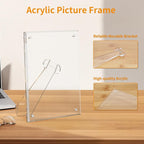 8.5x11 Inches Picture Frame, Magnetic Acrylic Clear Photo Frame with Stand for Tabletop Display (3 Pack)