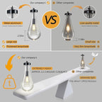 Raindrop Pendant Lights Kitchen Island Teardrop PlatingBlack Hanging Light Clear Solid Glass Pendant Light Modern Chandeliers for Dining Room Porch Corridor Living Room(PlatingBlack 1-Pack)