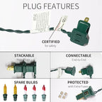 300LIGHTS(2*150L) YELLOW Extra-Bright With End Connectors Christmas Decorative Light 19.44m UL Certified Mini String Light Set Waterproof for Home Garden Holiday Tree Party Patio Decor Wedding