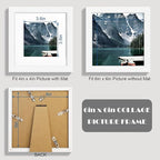 6x6 White Picture Frames set of 3, Made of Wooden and Real Glass Square Photo frame - Displays 4x4 Picture With Mat or 6 x 6 Without Mat, Desktop & Wall Collage Frame set