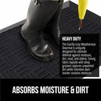 GORILLA GRIP 100% Waterproof All-Season WeatherMax Doormat, 60x24, US Designed Natural Rubber, Stain and Fade Resistant, Low Profile Indoor Outdoor Door Mats, Easy Clean Patio Mat, Midnight Maze