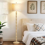 Luvkczc 62" Floor Lamps for Living Room,3 Color Temperature Standing Lamp, Vintage Farmhouse Floor Lamp with Rotary Switch, Rustic Resin Tall Lamps for Living Room, Bedroom, Office, Corner (Cream)