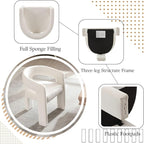 White Chenille Dining Chairs Set of 4, Modern Barrel Dining Room Chairs Upholstered Accent Chair with Arms and Round Back for Living Room Kitchen Armchair No Assembly Needed