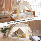 Bed Tents Canopy Bed–Privacy Dream Tent for Cozy Indoor Sleeping, Light-Reducing,and Breathable, with 4 Doors Floor Tent Bed–Available in Twin, Full, and Queen Sizes