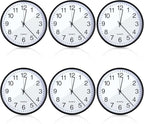 Batiyeer 6 Pcs 6 Pcs Silent Wall Clock Bulk 10 Inch Non Ticking Modern Wall Clocks Battery Operated for Classroom Home Office Kitchen School Living Room Decor (Black)