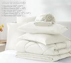 CozyLux Full Size Comforter Sets Ivory - 7 Pieces Bed in a Bag Full, Luxury Soft Bed Set for All Seasons, Bedding Set with Down Alternative Comforter, Sheets, Pillowcases & Shams