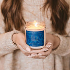 Sweet Water Decor Let it Snow Christmas Scented Candles - Christmas Stocking Stuffers Soy Candles with Cypress Scent - Christmas Candles with 40 Hours Burn Time - 9Oz Gold Lid Clear Jar Wax Candles