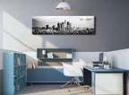DJSYLIFE Los Angeles Skyline Wall Art Black and White USA Panoramic Cityscape Picture Canvas Prints Artwork for Bedroom Men Room Office Decoration Painting Ready to Hang 13.8"x47.3"