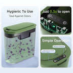 5 Gallon Motion Senor Bathroom Trash Can with Lid, Automatic Garbage Can Touchless, Smart Plastic Waste Basket for Narrow Spaces, Bathroom, Office, Bedroom, Living Room (Green)