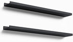 35.4 Inches Long Floating Shelves Wall Mounted, 2 Set Modern Black Wall Shelf for Bedroom, Nursery Book Shelf with Lip, Picture Ledge Shelf for Decor Living Room Bathroom Kitchen- Black