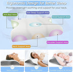 Cervical Neck Pillow for Pain Relief: Ergonomic Orthopedic Contour Pillow - Memory Foam Pillows (Rectangular)
