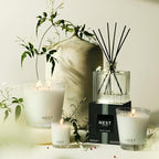 NEST New York Reed Diffuser, Indian Jasmine - 5.9 fl oz - Fragrance for Up to 90 Days - Reusable, Refillable Glass Holder - Includes 8 All-Natural Reed Sticks - Flame Free