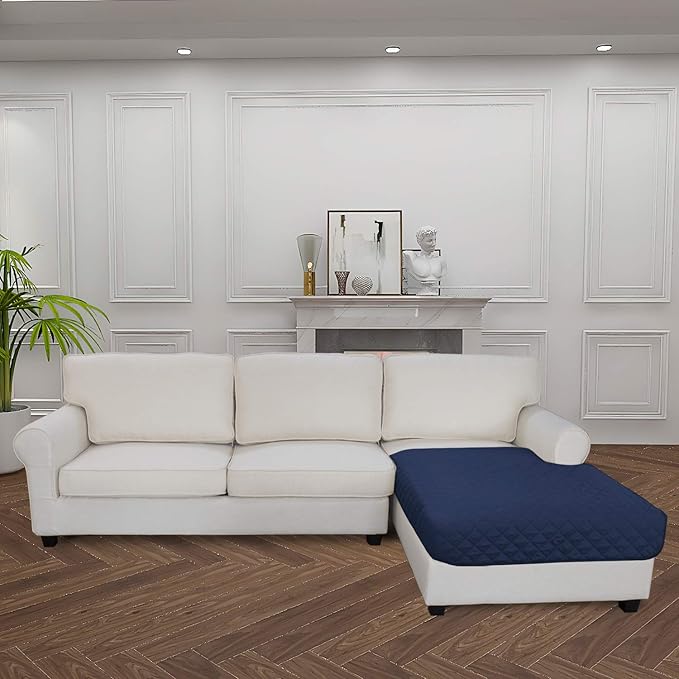 Easy-Going Sectional Couch Covers for Dogs L Shape Sofa Cover Reversible Sofa Slipcover Chaise Lounge Cover Furniture Protector Cover for Pets Dog Cat (42 x 68 inches, Navy/Navy)