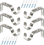 6 Pieces Curtain Rod Brackets General Adjustable Curtain Rod Holder Wall Bracket Hooks Outside Mounted Blinds Curtain Rod Bracket with Screws for 1 Inch Diameter Curtain Rod (Antique Silver)