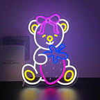 Bear Neon Sign, Neon Signs for Wall Decor Neon LED Signs Room Neon Light Up Signs Home Decor for Bedroom Club Party Bar Shop USB Operated