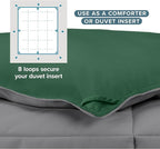 Bare Home Twin/Twin Extra Long Comforter - Reversible Colors - Goose Down Alternative - Ultra-Soft - Premium 1800 Series - All Season Warmth - Bedding Comforter (Twin/Twin XL, Grey/Forest Green)