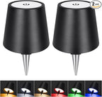 DUSKTEC Wireless Wine Bottle Lampshade, 8 RGB Light Modes, Light Temperature 3000-6500K, Rechargeable Touch Wine Bottle Lamp, Portable Wireless Bottle Lamp, Bar Lights, Party, Gift (Black, 2PCS)