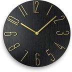 Wall Clock, Silent Clock, Wall Clocks Battery Operated， 12 inch Modern Wall Clock, Suitable for Offices, Living Rooms, Kitchens, Homes, Schools (Black Without Second Hand)
