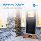 PLUS Haven Coco Coir Door Mat with Heavy Duty Backing, Natural Wipe Your Paws Doormat, 17.5”x30” for Entrance, Front Porch, Easy to Clean Entry Mat, Outdoor and Indoor Uses, Home Decor