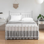 Bed Skirt King Size Ruffled Bed Skirts with Split Corners,14 Inch Drop Dust Ruffle Bed Skirt with Platform, Light Gray