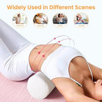 Neck Pillow for Sleeping, Cervical Pillow with Washable Zippered Cover, Cervical Round Pillow for Support with Breathable Cover, Tube Roll Cervical Pillow for Head, Neck, Back Support (White)