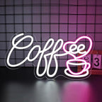 Coffee Neon Sign, Neon Signs for Wall Decor Neon LED Signs Room Neon Light Up Signs Home Decor for Business Cafe Restaurant Club Party Bar Shop USB Operated