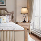 Kakanuo Table Bedside Lamp with USB C Charging Port, Grey Traditional Nightstand Lamp for Living Room, Desk Lamp Large Retro Table Lamp for Bedroom