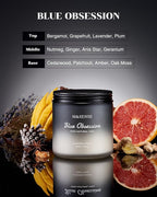 M&SENSE Amber Lavender Scented Candle for Men, 11.6oz 2 Wick Large Natural Soy Wax 70 Hours Highly Scented Home Fragrance