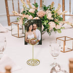 TecUnite 48 Pieces 3.35 Inch Table Number Holder Place Card Photo Holder Picture Name Menu Clips Memo Cards Stand for Wedding Reception Anniversary Birthday Party Centerpieces (Gold)