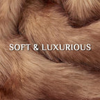 Fluffy Faux Fur Throw Blanket – Super Soft Warm Thick Plush Blanket for Bed, Couch & Office, Cozy Fuzzy Throw with Flannel Backing,108"x90", Brown
