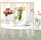 6 Pcs (H:7" W:4") Embossed Flower Vase Fall Pedestal Glass Vase Big Base Thickened Crystal Vintage Vases for Autumn Wedding Home Decor Table Centerpiece House Warming Gifts(Clear)